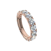 Alliance diamants ronds 3.00 carats or rose Gabriela